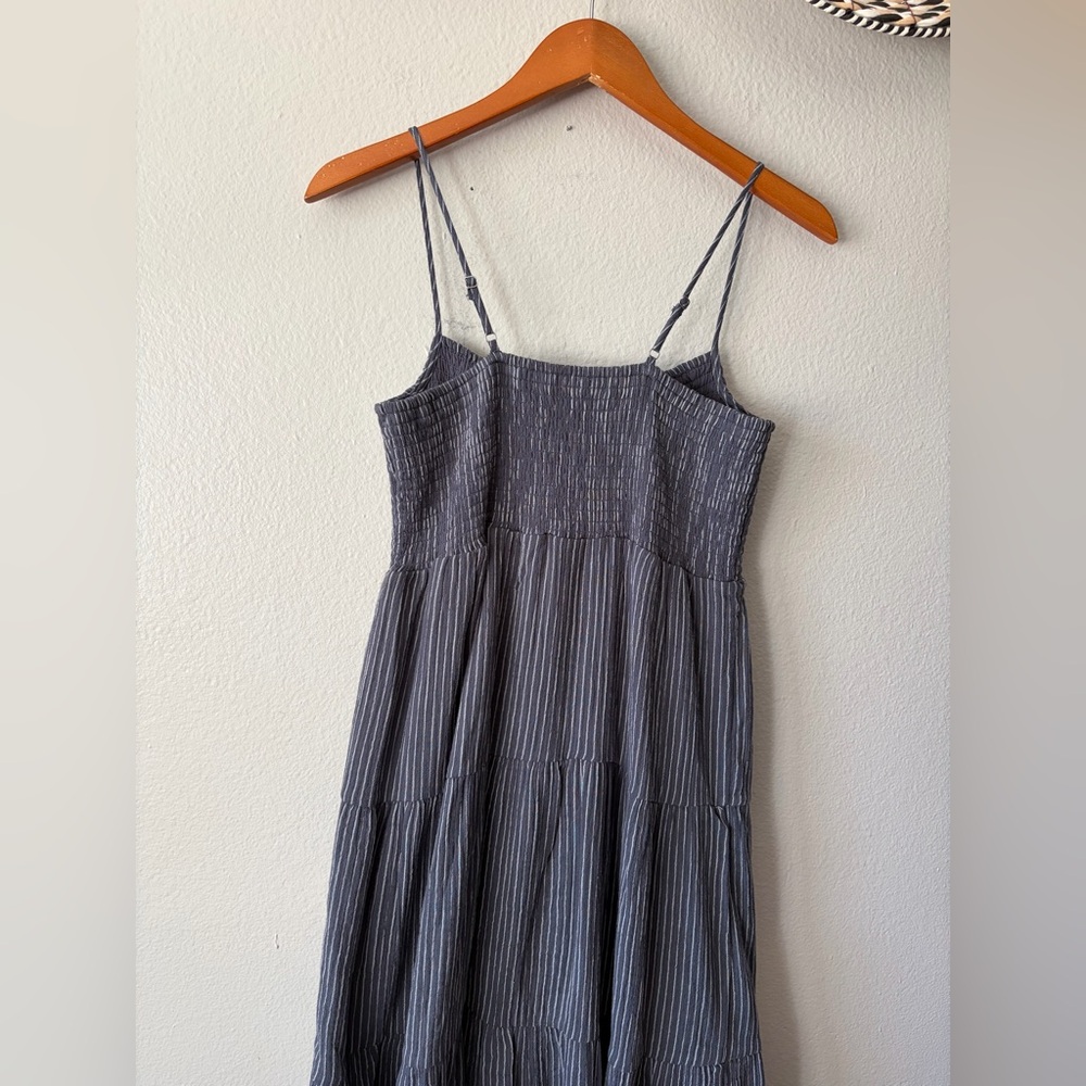 Z Supply Balos Striped Maxi Dress Supernova Gauzy Charcoal White Women’s Medium - Picture 9 of 13